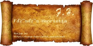 Fésüs Henrietta névjegykártya