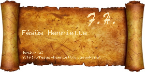 Fésüs Henrietta névjegykártya